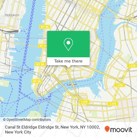 Mapa de Canal St Eldridge Eldridge St, New York, NY 10002