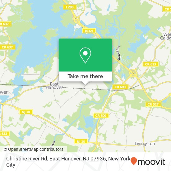 Mapa de Christine River Rd, East Hanover, NJ 07936
