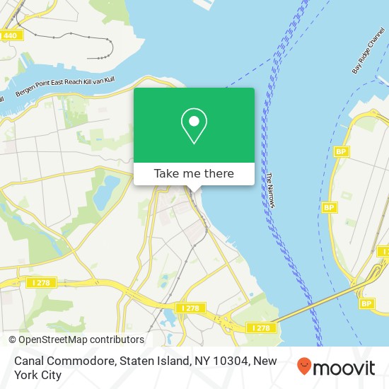 Mapa de Canal Commodore, Staten Island, NY 10304