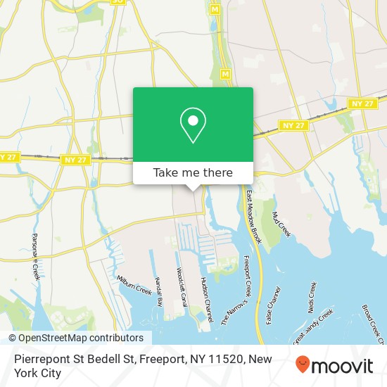 Mapa de Pierrepont St Bedell St, Freeport, NY 11520