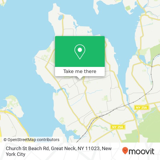 Mapa de Church St Beach Rd, Great Neck, NY 11023