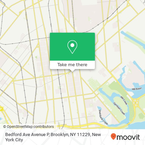 Bedford Ave Avenue P, Brooklyn, NY 11229 map