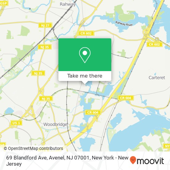 Mapa de 69 Blandford Ave, Avenel, NJ 07001