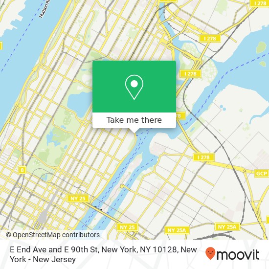 E End Ave and E 90th St, New York, NY 10128 map