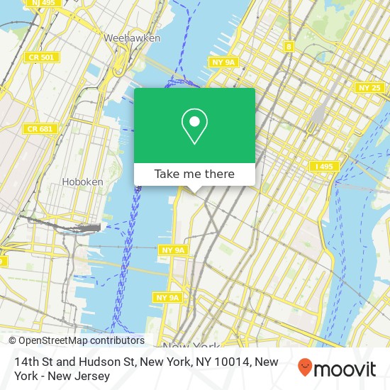 Mapa de 14th St and Hudson St, New York, NY 10014