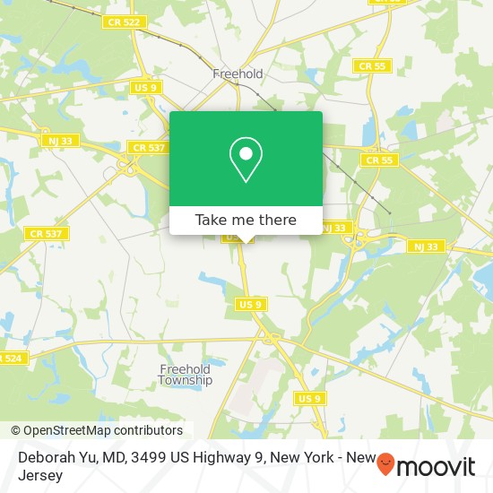 Mapa de Deborah Yu, MD, 3499 US Highway 9