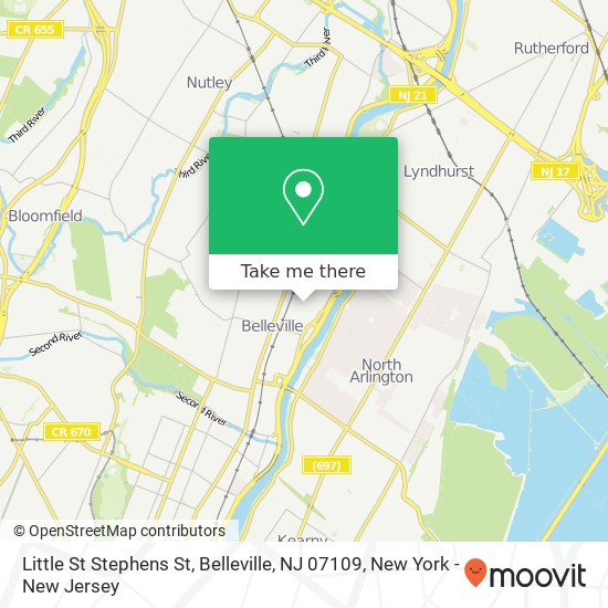 Mapa de Little St Stephens St, Belleville, NJ 07109