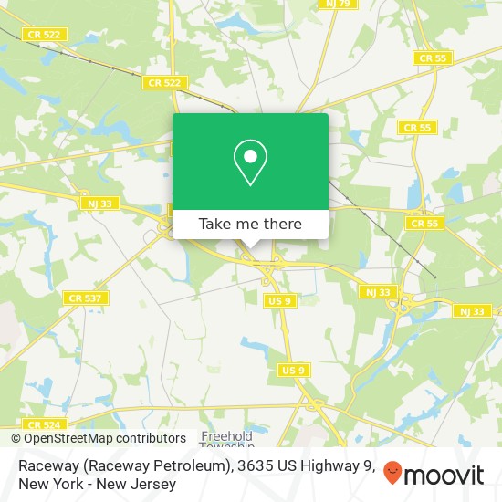 Mapa de Raceway (Raceway Petroleum), 3635 US Highway 9