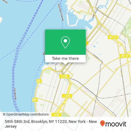 Mapa de 58th 58th 3rd, Brooklyn, NY 11220