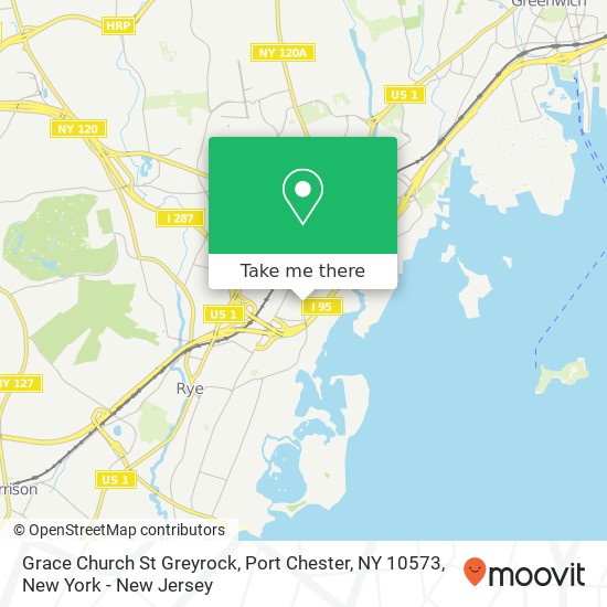 Mapa de Grace Church St Greyrock, Port Chester, NY 10573