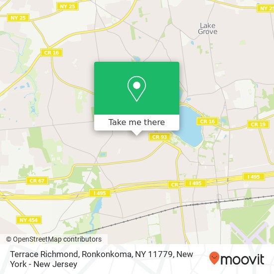 Mapa de Terrace Richmond, Ronkonkoma, NY 11779
