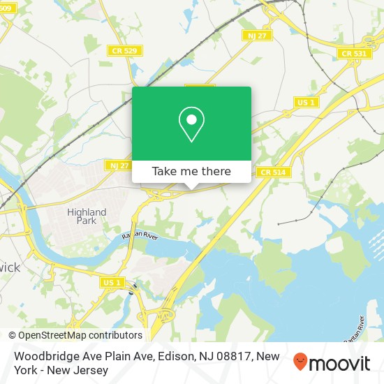 Woodbridge Ave Plain Ave, Edison, NJ 08817 map