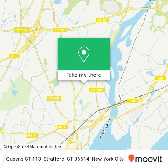 Mapa de Queens CT-113, Stratford, CT 06614