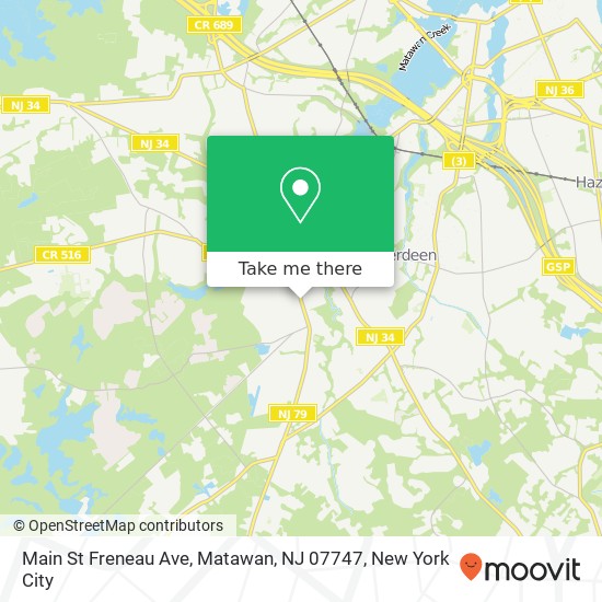 Main St Freneau Ave, Matawan, NJ 07747 map