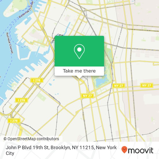 Mapa de John P Blvd 19th St, Brooklyn, NY 11215