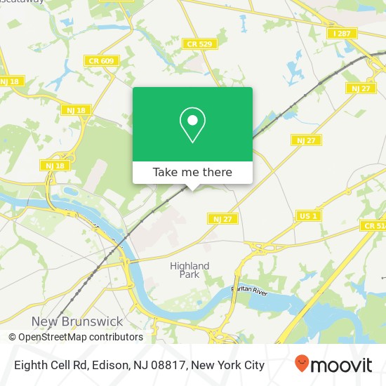 Mapa de Eighth Cell Rd, Edison, NJ 08817