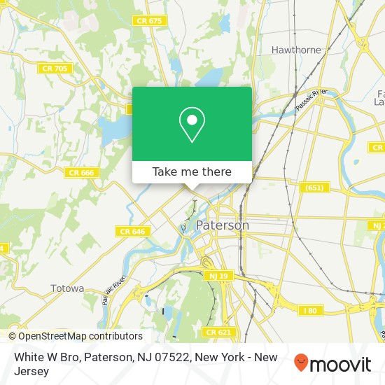 Mapa de White W Bro, Paterson, NJ 07522