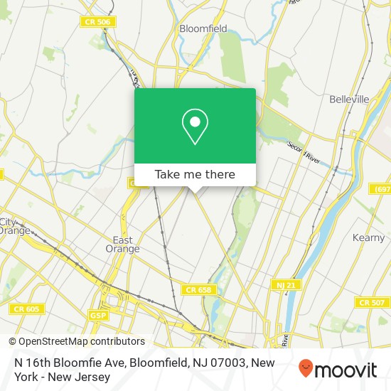 N 16th Bloomfie Ave, Bloomfield, NJ 07003 map