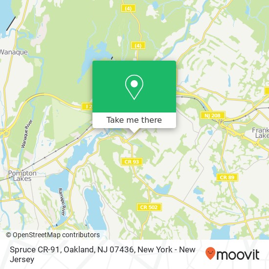 Mapa de Spruce CR-91, Oakland, NJ 07436