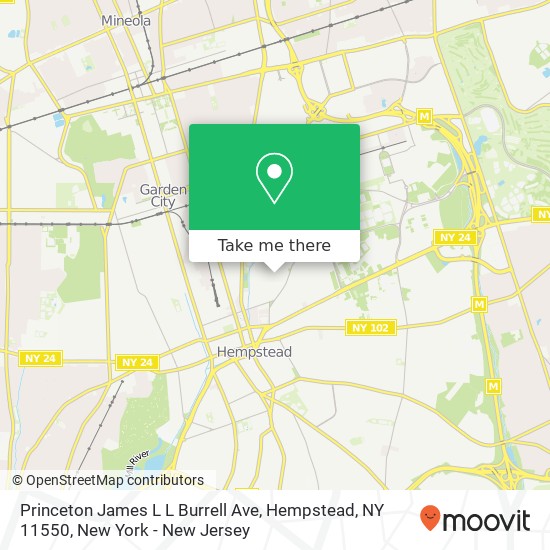 Mapa de Princeton James L L Burrell Ave, Hempstead, NY 11550