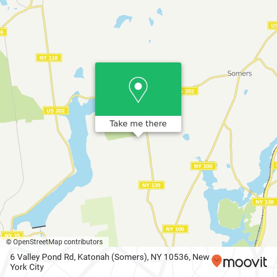 Mapa de 6 Valley Pond Rd, Katonah (Somers), NY 10536
