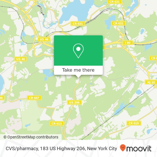 Mapa de CVS / pharmacy, 183 US Highway 206