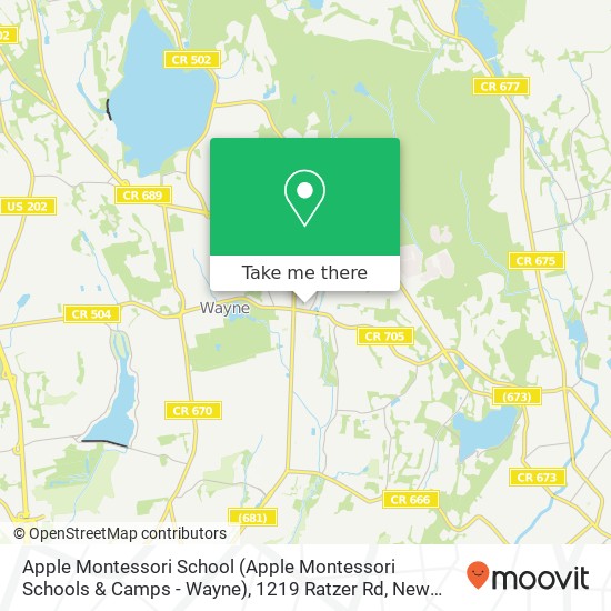 Mapa de Apple Montessori School (Apple Montessori Schools & Camps - Wayne), 1219 Ratzer Rd