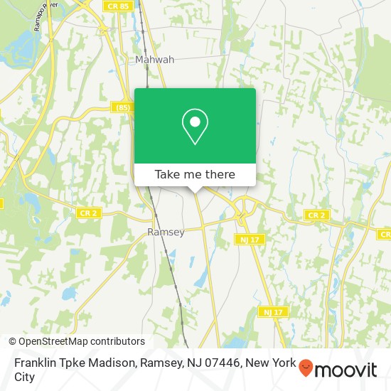Mapa de Franklin Tpke Madison, Ramsey, NJ 07446