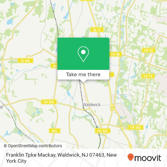 Mapa de Franklin Tpke Mackay, Waldwick, NJ 07463