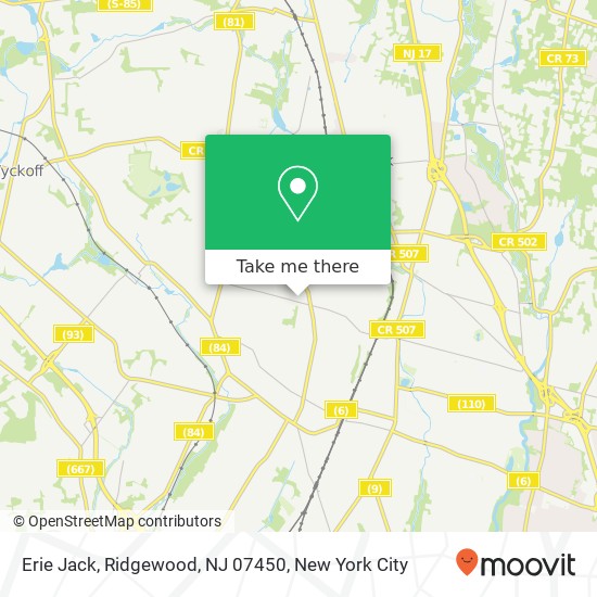 Mapa de Erie Jack, Ridgewood, NJ 07450