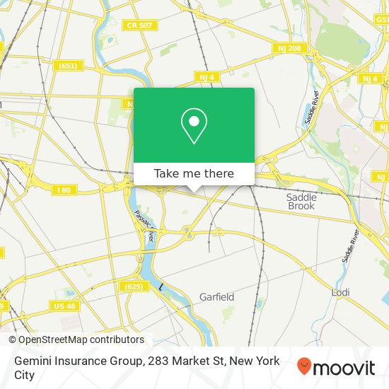 Mapa de Gemini Insurance Group, 283 Market St
