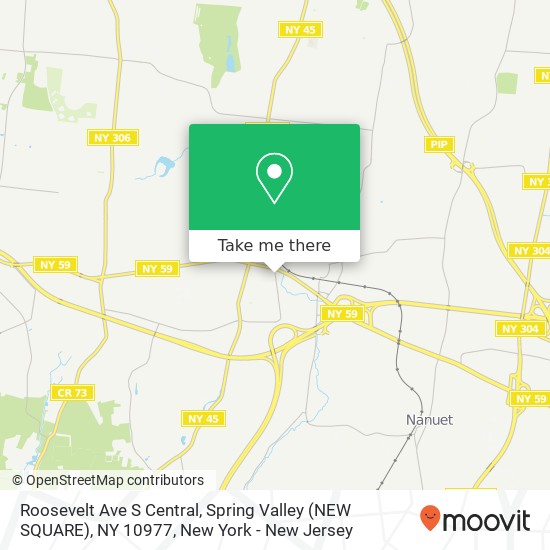 Mapa de Roosevelt Ave S Central, Spring Valley (NEW SQUARE), NY 10977