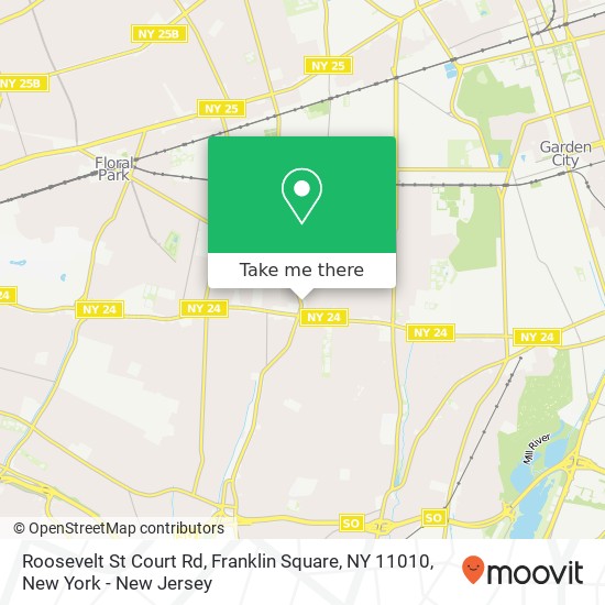Mapa de Roosevelt St Court Rd, Franklin Square, NY 11010