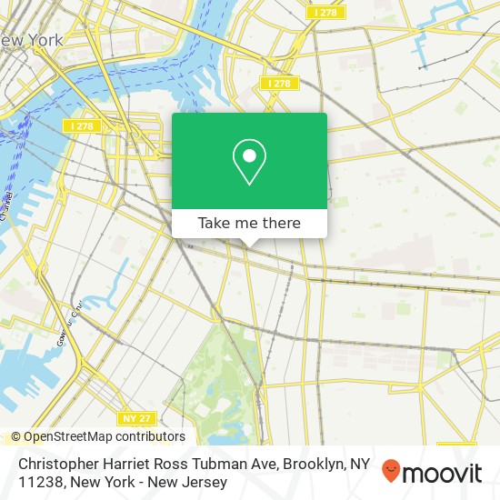Mapa de Christopher Harriet Ross Tubman Ave, Brooklyn, NY 11238