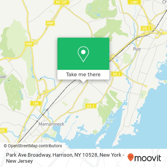 Mapa de Park Ave Broadway, Harrison, NY 10528