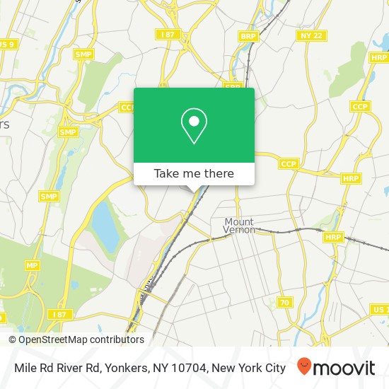 Mapa de Mile Rd River Rd, Yonkers, NY 10704