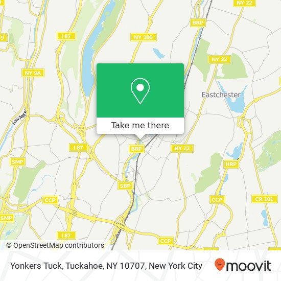 Mapa de Yonkers Tuck, Tuckahoe, NY 10707