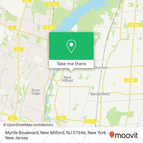 Mapa de Myrtle Boulevard, New Milford, NJ 07646