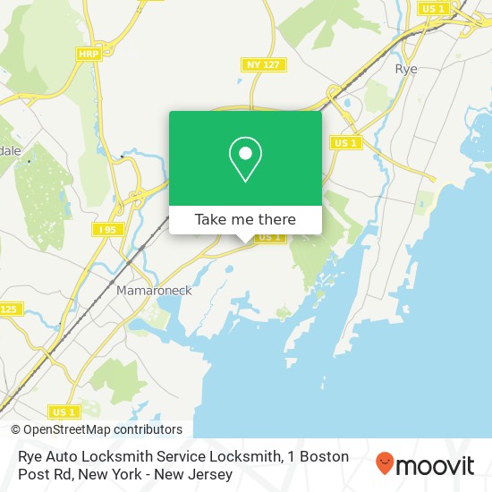 Rye Auto Locksmith Service Locksmith, 1 Boston Post Rd map