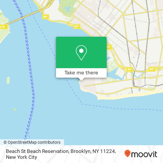 Mapa de Beach St Beach Reservation, Brooklyn, NY 11224