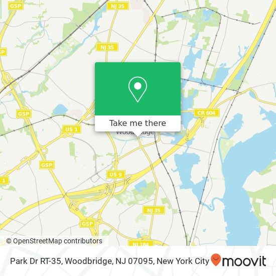 Mapa de Park Dr RT-35, Woodbridge, NJ 07095