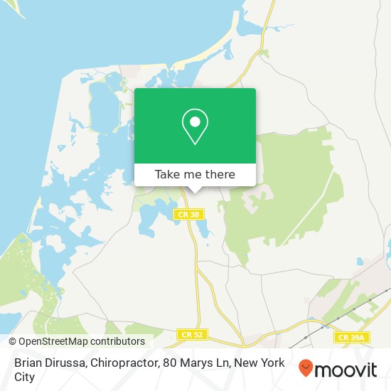 Mapa de Brian Dirussa, Chiropractor, 80 Marys Ln