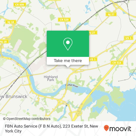 Mapa de FBN Auto Service (F B N Auto), 223 Exeter St