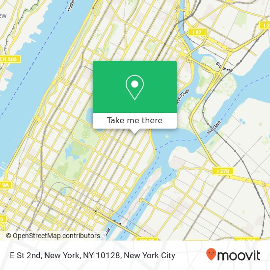Mapa de E St 2nd, New York, NY 10128