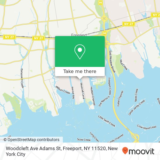 Mapa de Woodcleft Ave Adams St, Freeport, NY 11520