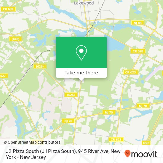 Mapa de J2 Pizza South (Jii Pizza South), 945 River Ave