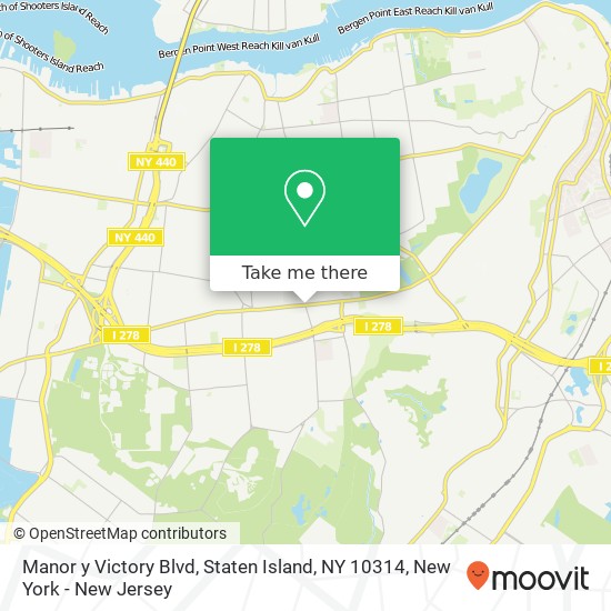 Mapa de Manor y Victory Blvd, Staten Island, NY 10314