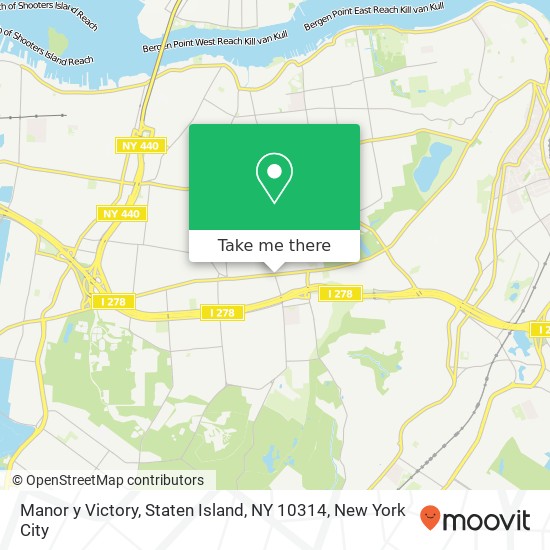 Mapa de Manor y Victory, Staten Island, NY 10314