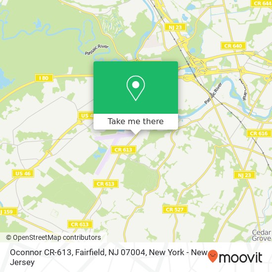 Oconnor CR-613, Fairfield, NJ 07004 map