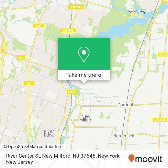 Mapa de River Center St, New Milford, NJ 07646